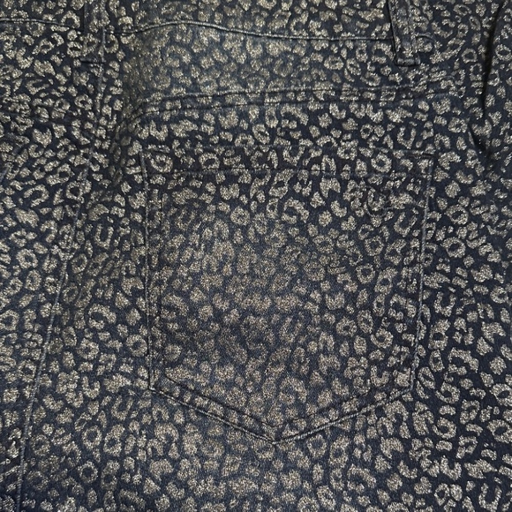 DG2 by Diane Gilman Metallic Leopard Print Pants size medium tall